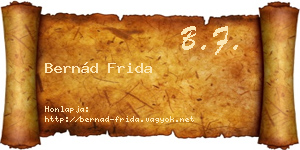 Bernád Frida névjegykártya